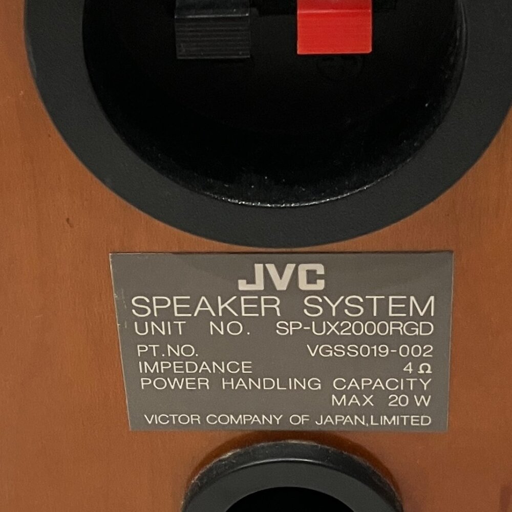 JVC Cherry Wood Tabletop Speakers Set of 2 - Picture 3 of 4